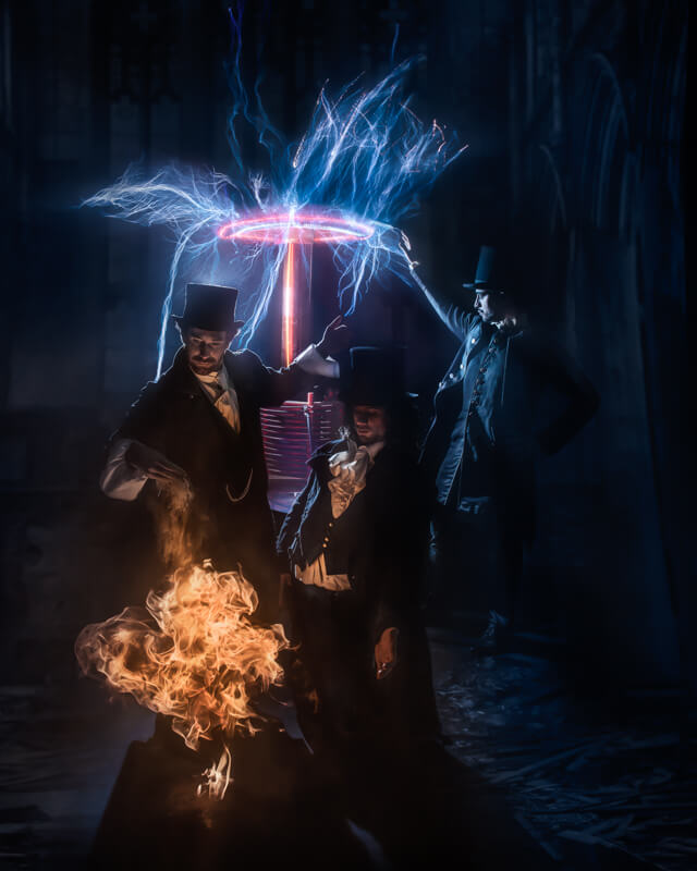 Fire, Tesla coils and shooting in Paris by night!